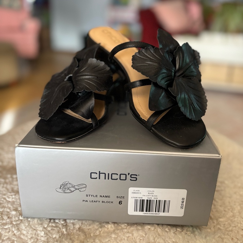 Chico’s Floral Heels (Sandals), size 6! Perfect condition!